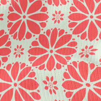 Cartoon Red Flowers Stretch Jersey