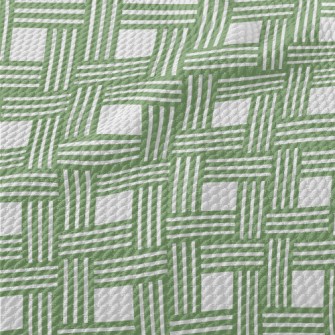 Green Woven Plaid Birdseye Piqué