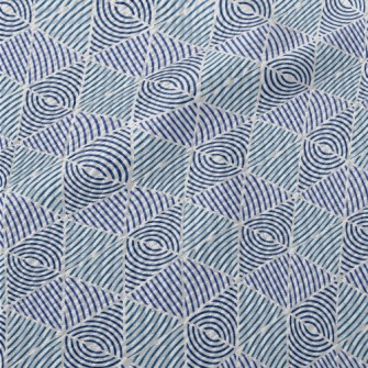 Blue Line Pattern Birdseye Piqué