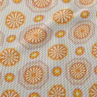 Orange Korean Pattern Birdseye Piqué