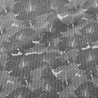 Grey Hibiscus Pattern Birdseye Piqué