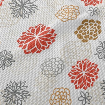 Hand Drawn Japanese Flowers Birdseye Piqué