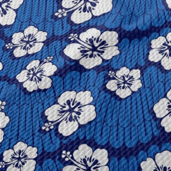 White Hawaiian Flowers Birdseye Piqué