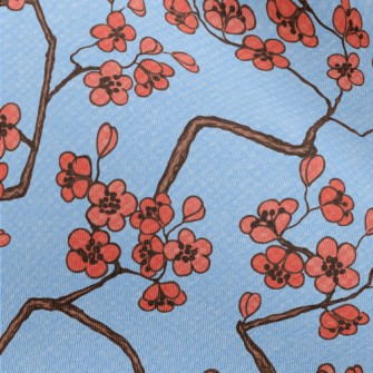 Watercolor Cherry Blossom Patt Chiffon