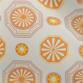 Orange Korean Pattern Chiffon