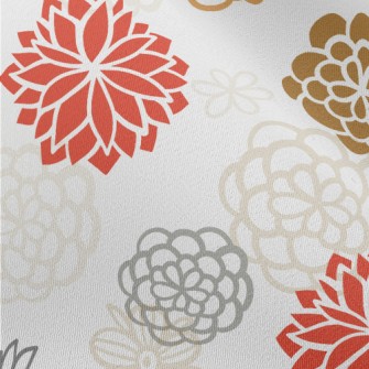 Hand Drawn Japanese Flowers Chiffon