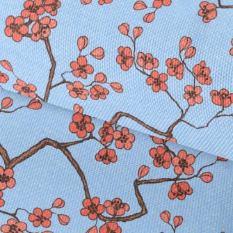 Watercolor Cherry Blossom Patt Waterproof Oxford