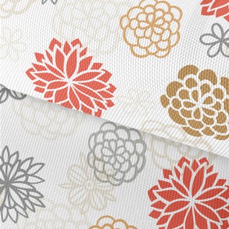 Hand Drawn Japanese Flowers Waterproof Oxford