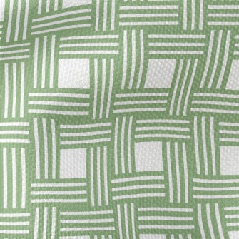 Green Woven Plaid Waterproof Canvas