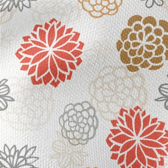 Hand Drawn Japanese Flowers Waterproof Canvas