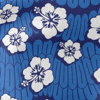 White Hawaiian Flowers Waterproof Canvas