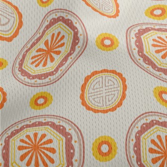 Bright Korean Pattern Athletic Mesh Flat Back