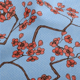 Watercolor Cherry Blossom Patt Athletic Mesh Flat Back