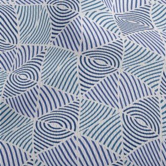 Blue Line Pattern Athletic Mesh Flat Back
