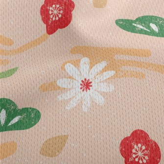 Hand Drawn Japanese Pattern Athletic Mesh Flat Back