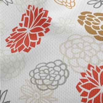 Hand Drawn Japanese Flowers Athletic Mesh Flat Back