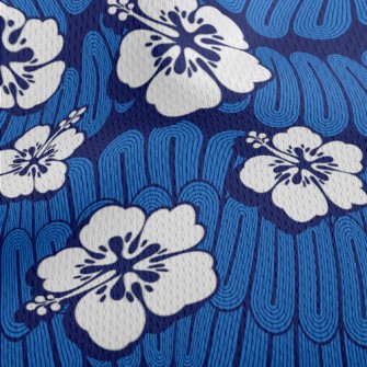 White Hawaiian Flowers Athletic Mesh Flat Back