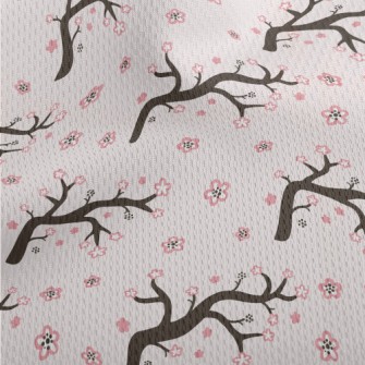 Cartoon Cherry Blossom Branche Athletic Mesh Flat Back