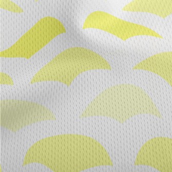 Yellow Geometric Semicircle Athletic Mesh Flat Back
