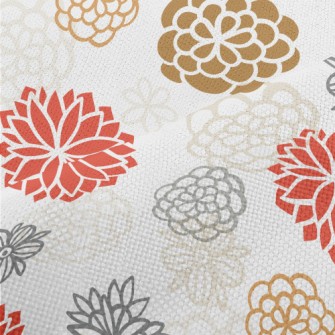 Hand Drawn Japanese Flowers Performance Linen