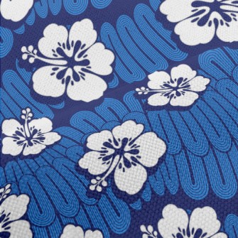 White Hawaiian Flowers Performance Linen