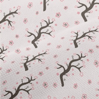 Cartoon Cherry Blossom Branche Performance Linen