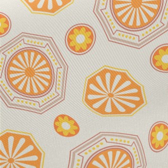 Orange Korean Pattern Twill