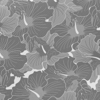 Grey Hibiscus Pattern Twill