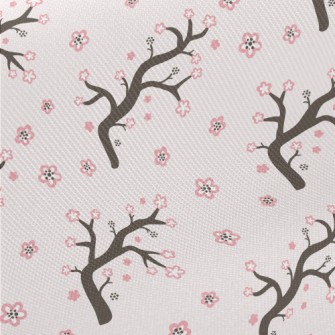 Cartoon Cherry Blossom Branche Twill