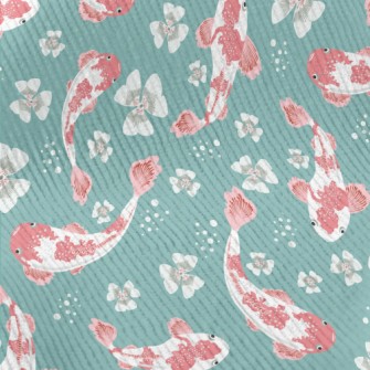 Carp Pond And Cherry Blossoms Standard Corduroy