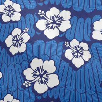 White Hawaiian Flowers Dobby