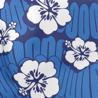 White Hawaiian Flowers Stretch Ponte