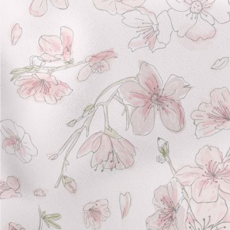 Hand Drawn Watercolor Cherry B Stretch Ponte
