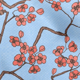 Watercolor Cherry Blossom Patt Micro Fleece