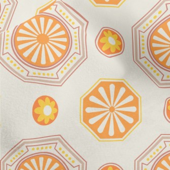 Orange Korean Pattern Micro Fleece