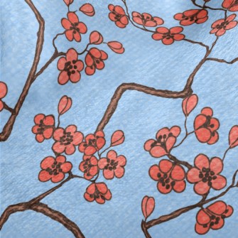 Watercolor Cherry Blossom Patt Minky