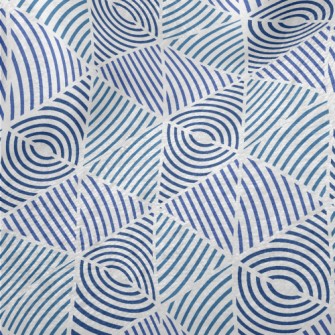 Blue Line Pattern Minky