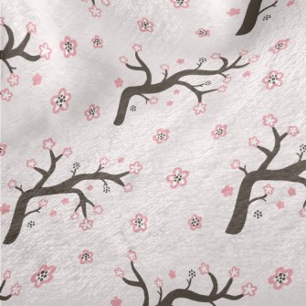 Cartoon Cherry Blossom Branche Minky