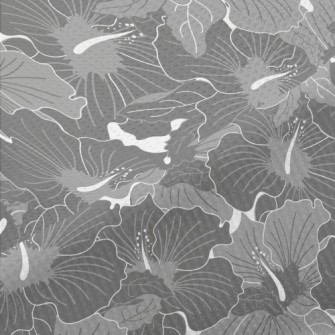 Grey Hibiscus Pattern Piqué