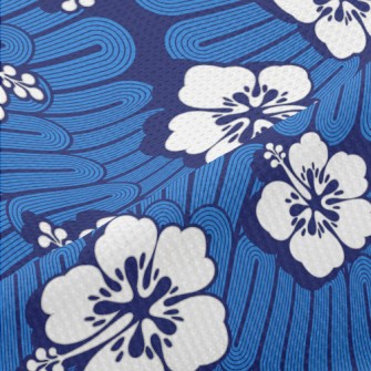 White Hawaiian Flowers Piqué