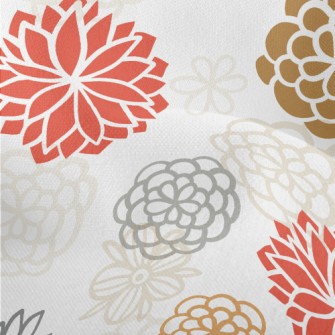 Hand Drawn Japanese Flowers Lightweight Performance Linen