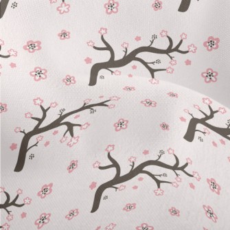 Cartoon Cherry Blossom Branche Lightweight Performance Linen