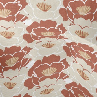 Beautiful Red And White Lily Lightweight Performance Linen