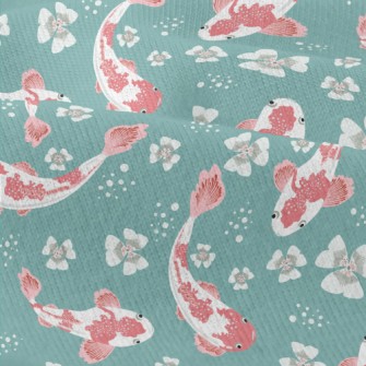Carp Pond And Cherry Blossoms Modern Jersey