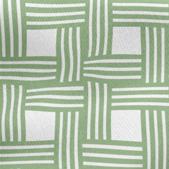 Green Woven Plaid Jersey Backed Fleece
