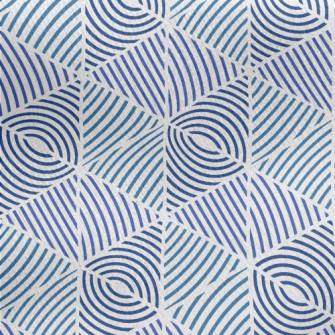Blue Line Pattern Jersey Backed Fleece