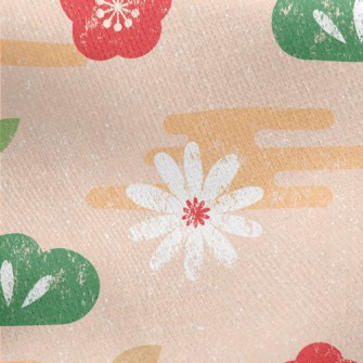 Hand Drawn Japanese Pattern Jersey Backed Fleece