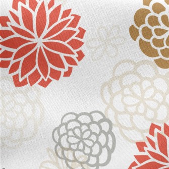 Hand Drawn Japanese Flowers Jersey Backed Fleece