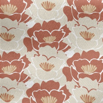 Beautiful Red And White Lily Jersey Backed Fleece