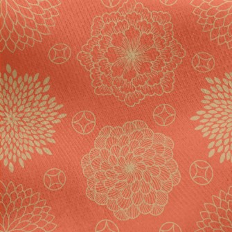 Japanese Style Gorgeous Flower Jersey Backed Fleece